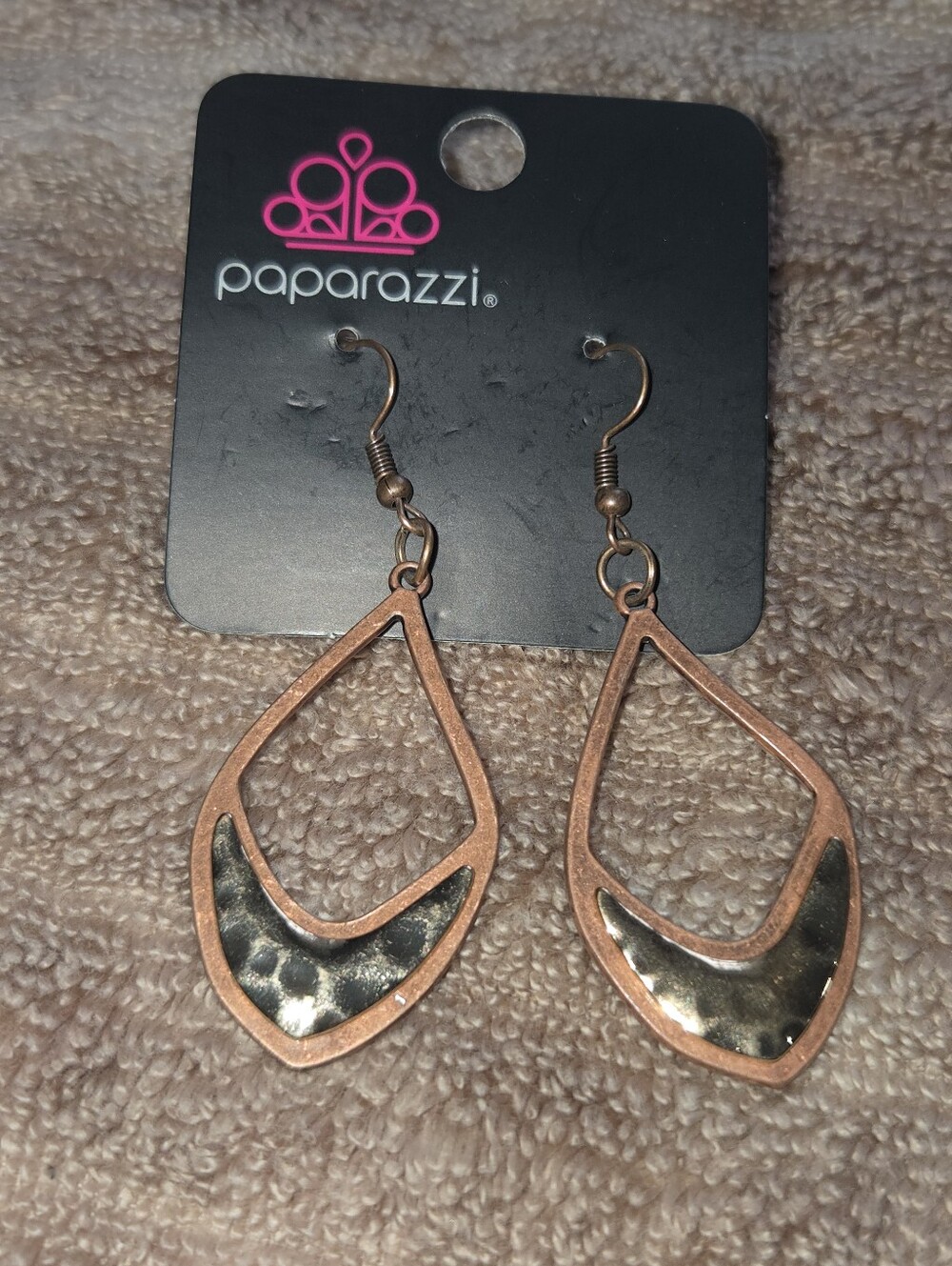 Paparazzi Rose Gold and Gold Teardrop Dangle Earrings - Women Jewelry(J3)